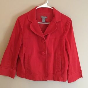 GUC, Ann Taylor Red Jacket, Size M, 3/4 Sleeves
